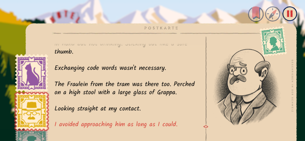 over the alps, text adventure