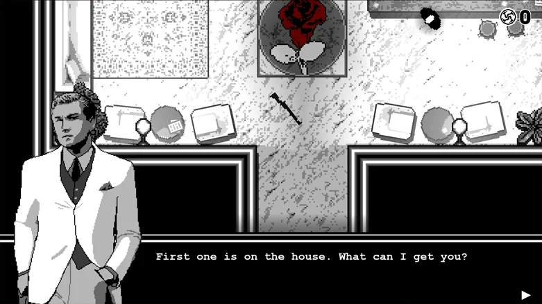screenshot of otxo of the bartender talking to the player character