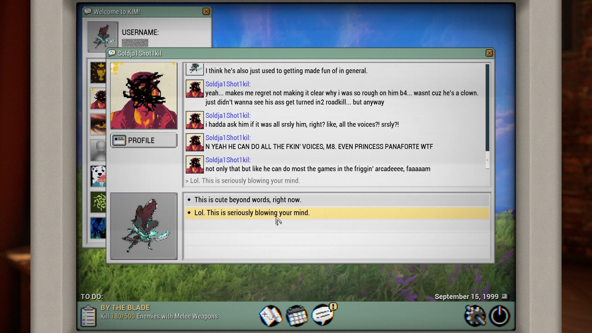 1999-style chat window