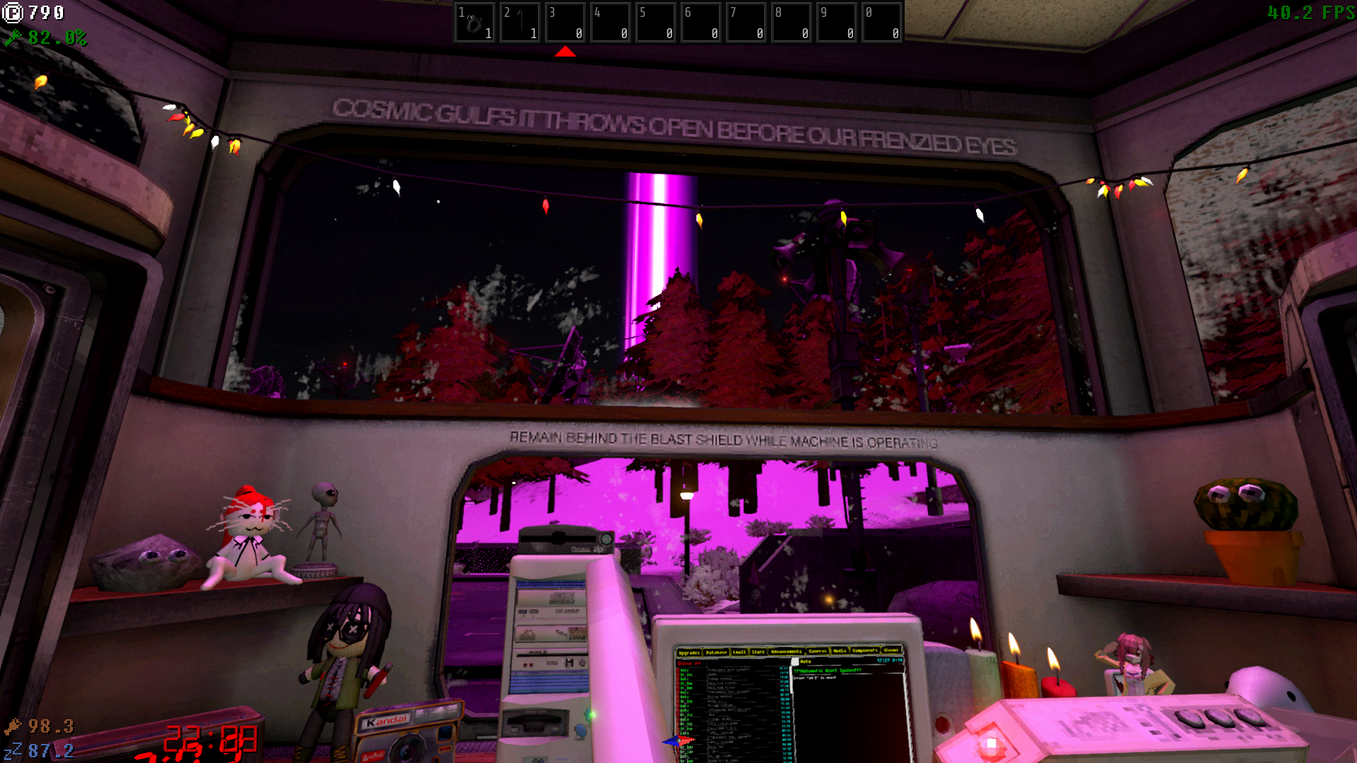 A menacing laser beam from space in Voices of the Void.