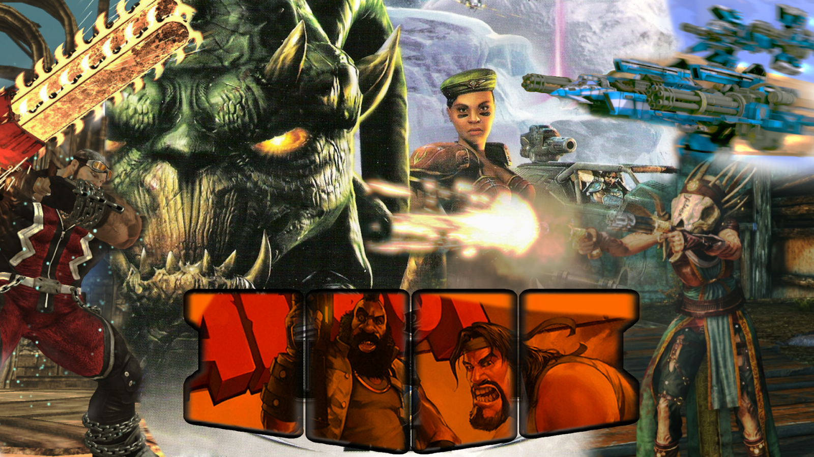 A photobash of the Unreal Tournament 2004, Nosgoth, Anarchy Reigns, and Strike Vector key art