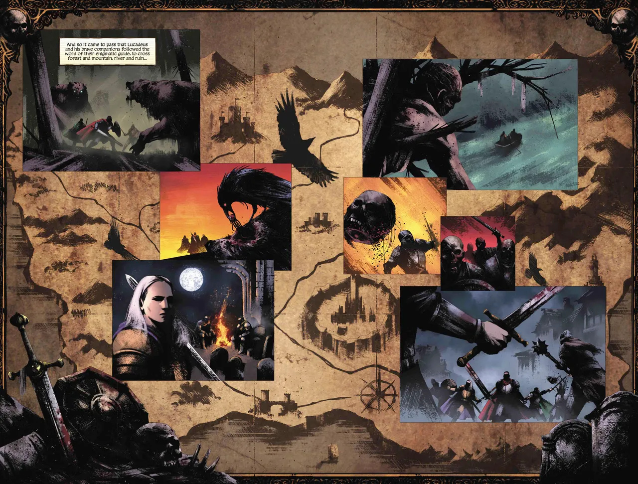 The Knights of Mourning travel across the land, facing hostile beasts and undead along the way.